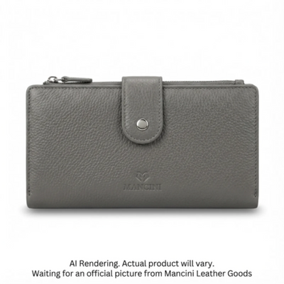 Mancini Pebble RFID Trifold Wallet (10369-GREY)