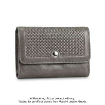 Mancini Basket Weave RFID Secure Trifold Wallet (6500377-GREY)