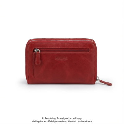 Mancini Casablanca Collection Ladies' Clutch Wallet (8700167-RED)