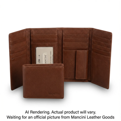 Mancini Fifth Avenue RFID Secure Quad Fold Wallet (2025369-BROWN)