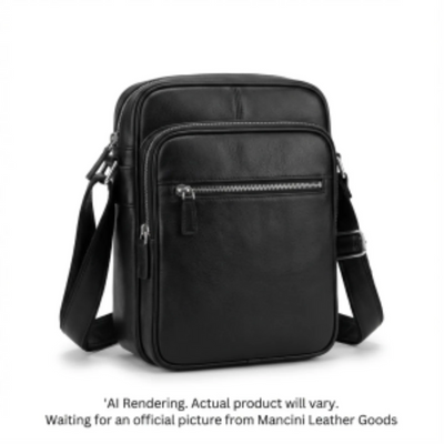 Mancini Double Top Zipper Men's Bag (1410-11-BLACK)