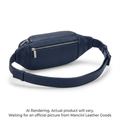 Mancini Pebbled Waist Bag Navy (10211-NAVY)