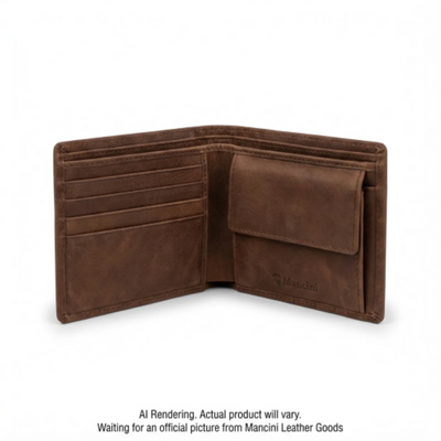 Mancini RFID Secure Wallet with Coin Pocket (2030151-BROWN)