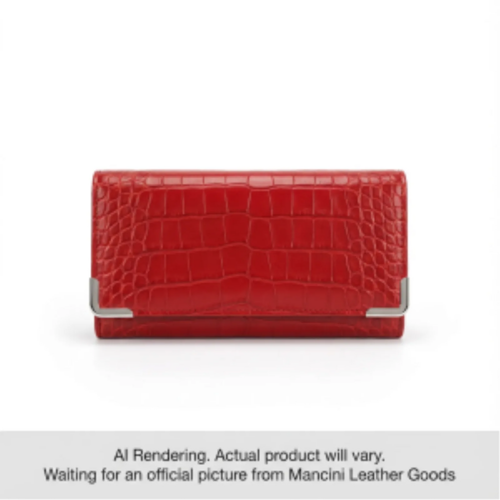 Croco RFID Secure Medium Clutch Wallet