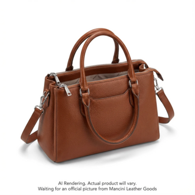 Mancini Pebbled Jennifer Satchel Bag (HBP1066-BROWN)