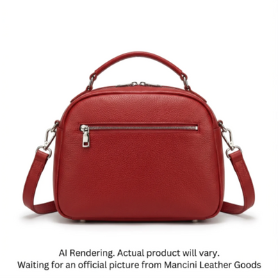Mancini Pebbled Julianna Crossbody Satchel Bag Red (HBP1070-RED)