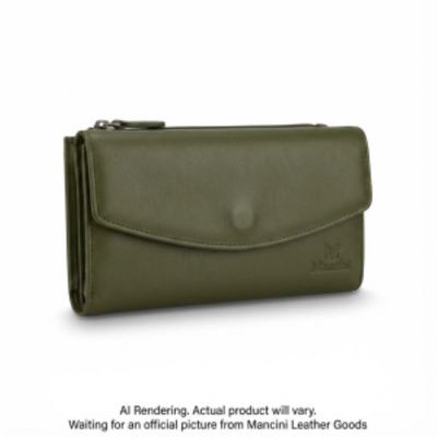 Mancini Olive RFID Trifold Wallet (52296-OLIVE)
