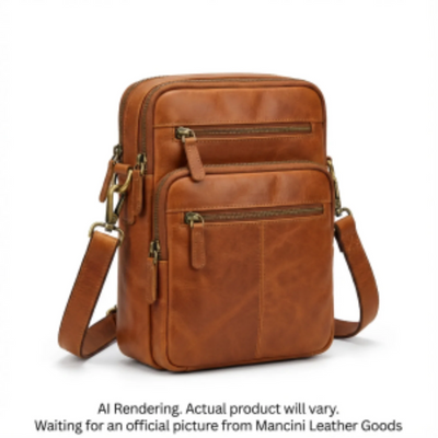 Mancini Buffalo Double Compartment Unisex Bag Cognac (99-5411-COGNAC)