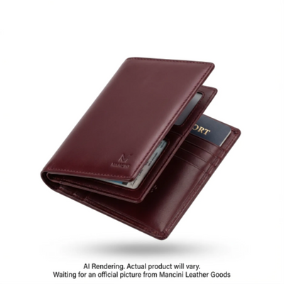 Mancini Deluxe Passport Wallet Dark Wine (52171-DARK-WINE)