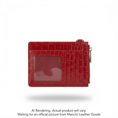 Mancini Croco2 Women’s Card Case with Enhanced RFID Protection (6900957-RED)