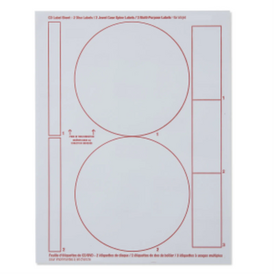Verbatim Disc Labels Matte White 100 Labels/2 (71126)