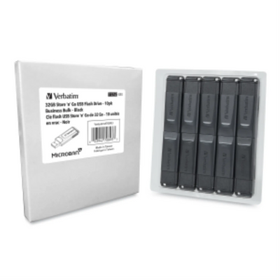 Verbatim 32GB SnG USB Flash Drive Black 10Pk (70893)