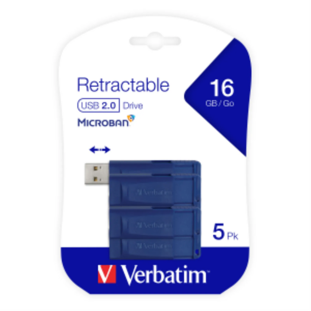 Verbatim 16GB USB Flash Drive 5pk Blue