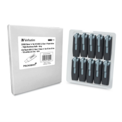 Verbatim 32GB V3 USB 3.0 Flash Gray Business 10PK (70894)