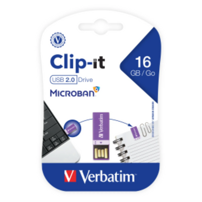 Verbatim 16GB Clip-iT USB Violet (43952)