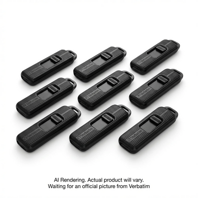 Verbatim 64GB Pinstripe USB Flash Drive - Black - 10 Pack (70901)
