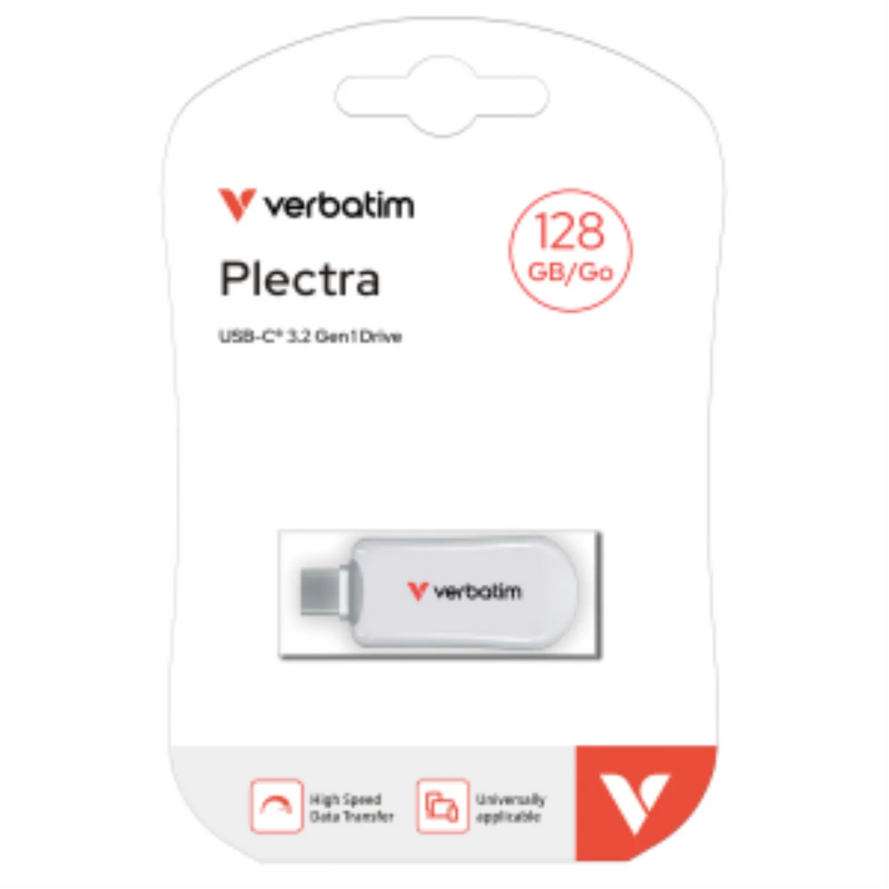 Verbatim Plectra USB-C Flash Drive White 128GB