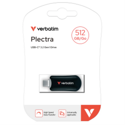 Verbatim Plectra USB-C Flash Drive 512GB Black (30227)