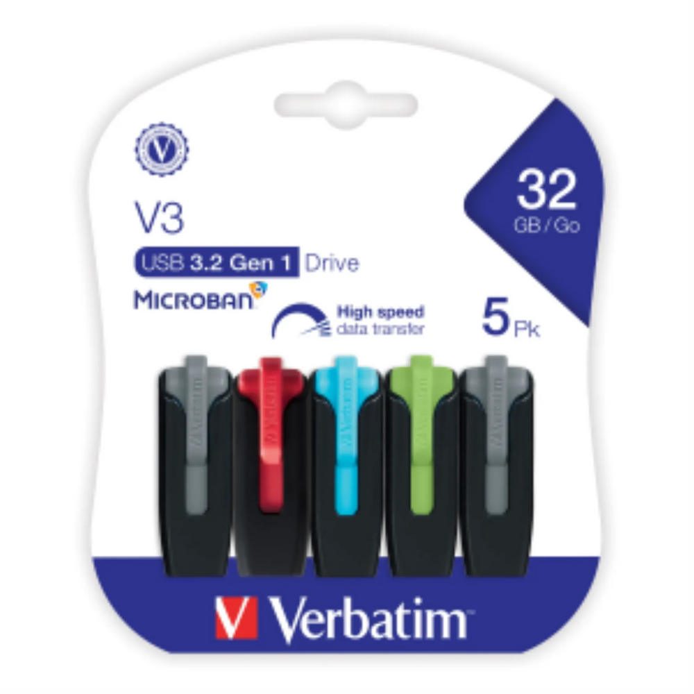 Verbatim 32GB SnG V3 USB 3.0 5PK Assorted