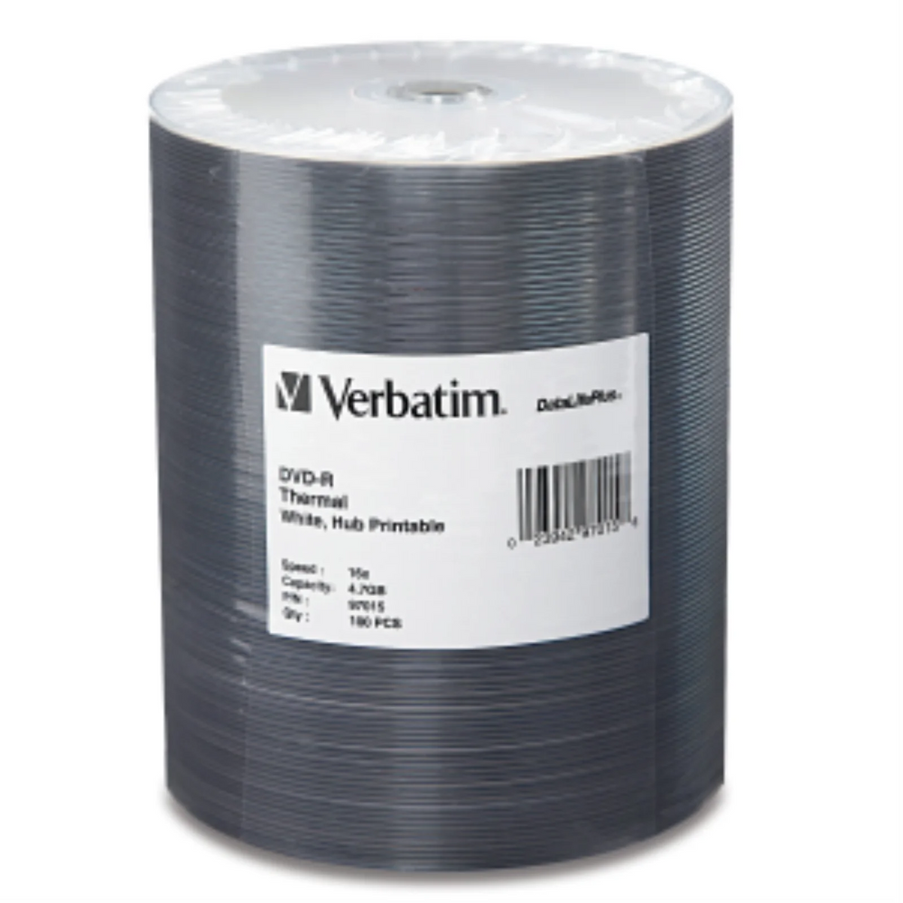 Verbatim DVD-R 16X WHT THM HUB DL+ 100PK TAPE WR