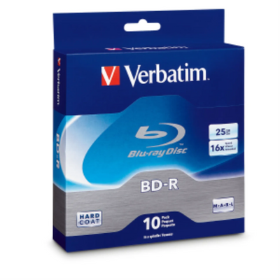 Verbatim 25GB BDR Blu-ray Disc 16X Write Speed 10 Pack (97238)