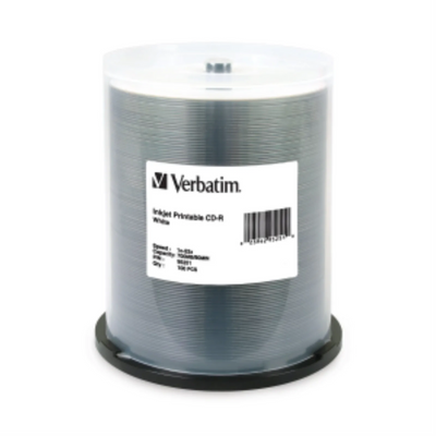 Verbatim CDR 80M 52X White Inkjet Printable 100PK (95251)