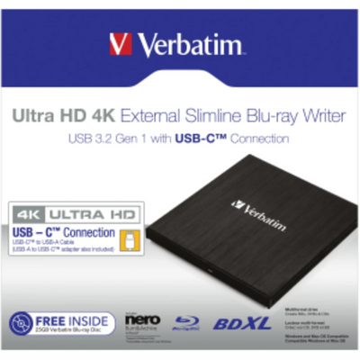 Verbatim Ultra HD 4K Blu-ray Writer USB-C (43888)