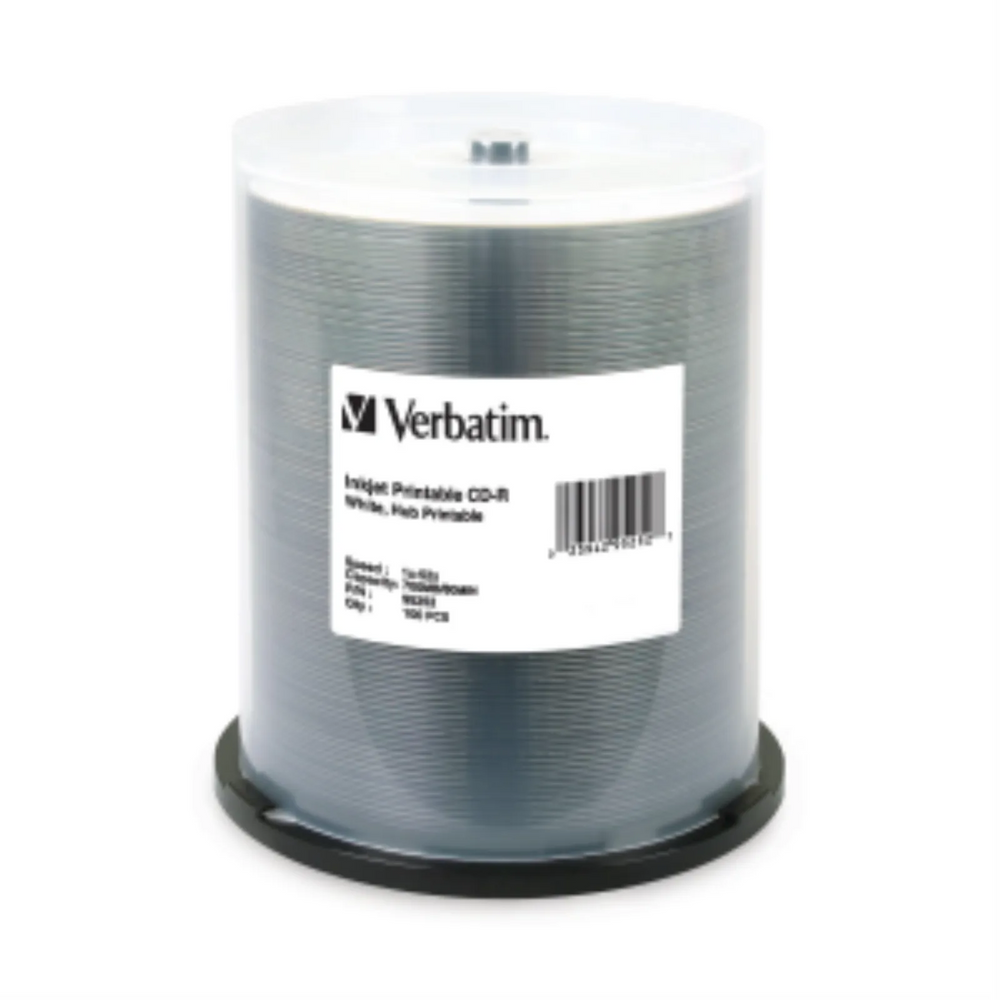 Verbatim CDR 80/700 52X VBTM WHT IJ HUB 100PK SP