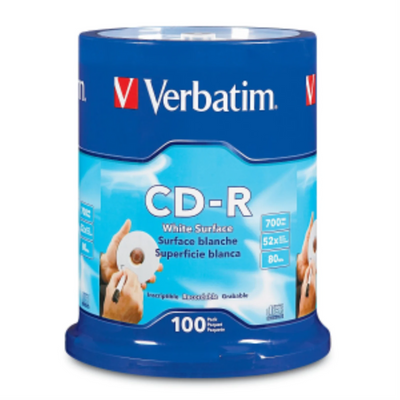Verbatim CDR 80/700 52X White Blank Hub 100PKSP (94712)