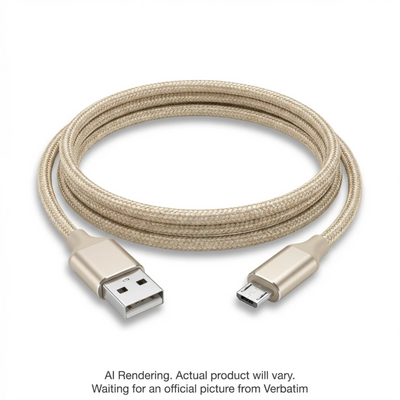 Verbatim Sync & Charge microUSB Cable 47 in. Braided Champagne (99220)