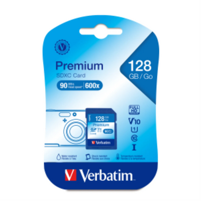 Verbatim 128GB Premium SDXC UHS-I V10 Class 10 Card (44025)
