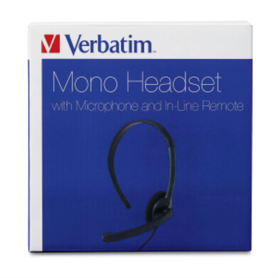 Verbatim Mono Headset with Microphone Remote (70722)