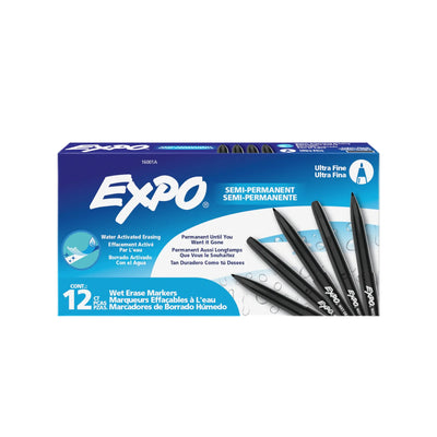 Expo Black Ultra Fine Tip Wet Erase Marker (16001A)