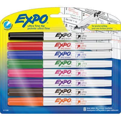 Expo Low Odour Dry Erase Markers Assorted Colours Ultra Fine Tip 8 Count (2171086)