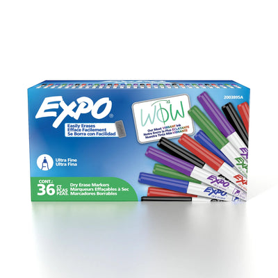 Expo Dry Erase Markers, Assorted Colours, Ultra Fine Tip, 36 Count (2003895A)