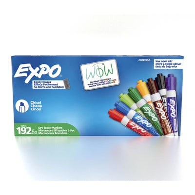 Expo Dry Erase Markers, Assorted Colours, Chisel Tip, 192 Count (2003995A)