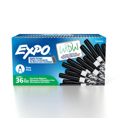 Expo Dry Erase Markers, Black, Fine Tip, 36 Count (1921062A)