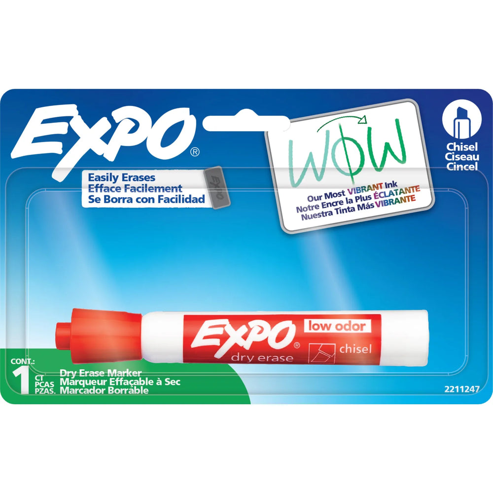 EXPO Dry Erase Marker, Low Odour Ink, Black, Chisel Tip, 1 Count