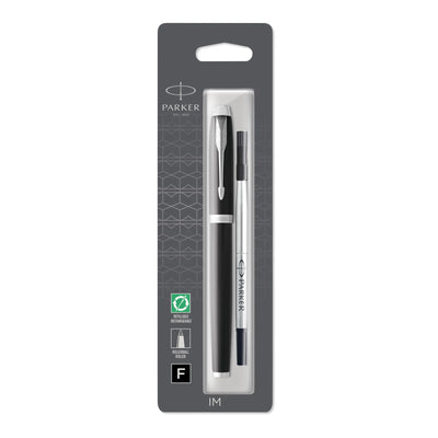 Parker IM Rollerball Pen Black Lacquer Chrome Trim Fine Point (1975540)