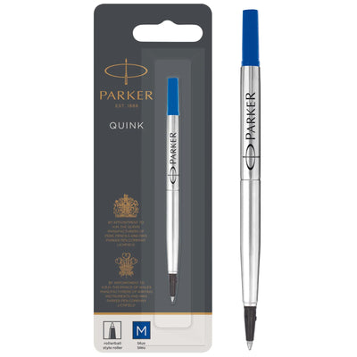 Parker Rollerball Pen Refill, Medium Tip, Blue QUINK Ink (1950324)