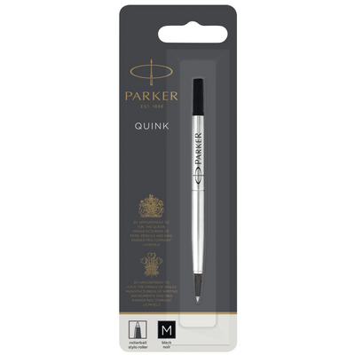 Parker Rollerball Pen Refill, Medium Point, Black QUINK Ink (1950323)