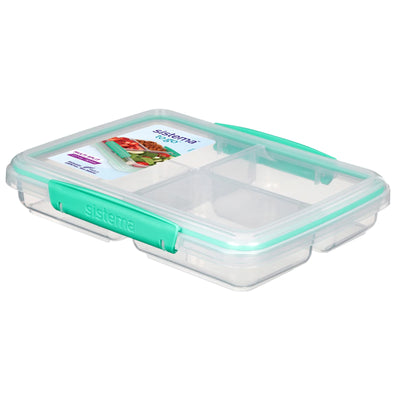 Sistema To Go Multi Split Meal & Food Container with Dividers & Clips, 820 mL, Minty Teal (2156053C)