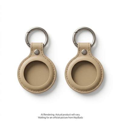 KeyBudz AirTag Snap Ring Keyring Sandy Beige 2 Pack (AT2_S1_SBG)