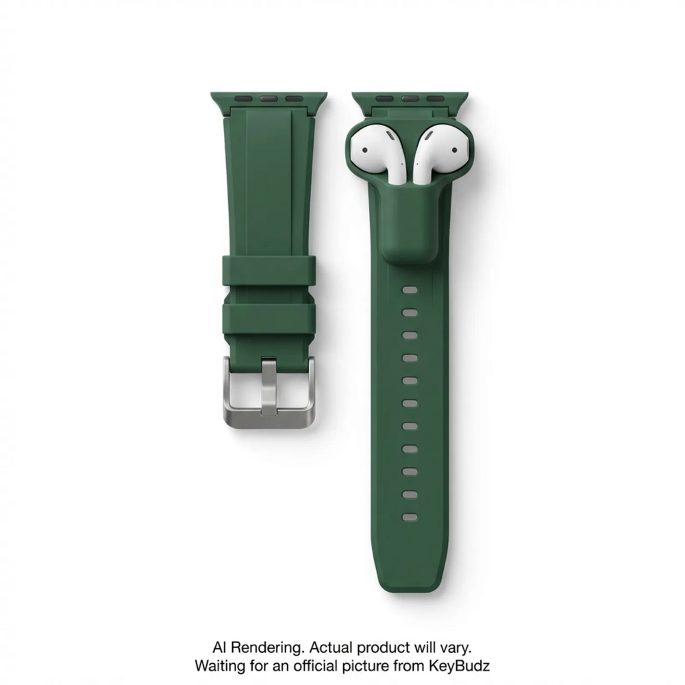 Sync+ Series FKM Apple Watch Strap and AirPod Dock - Forest Green (Large)