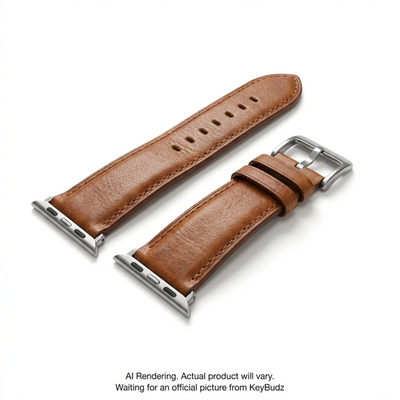 KeyBudz Artisan Series Genuine Leather Apple Watch Strap Natural Brown (Large) (AW_S5L_NBN)