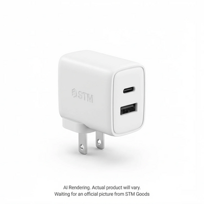 STM 65W Dual Port USB-C & USB-A Power Adapter - White (stm-931-385Z-01)