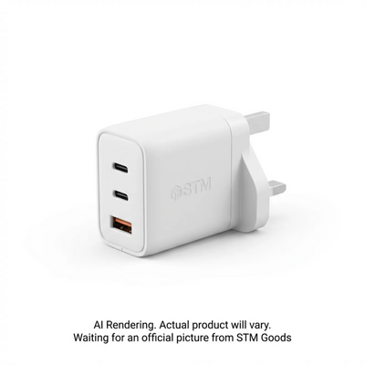 STM 65W Three Port USB-C & USB-A Power Adapter (UK Plug) - White (stm-931-388Z-01)