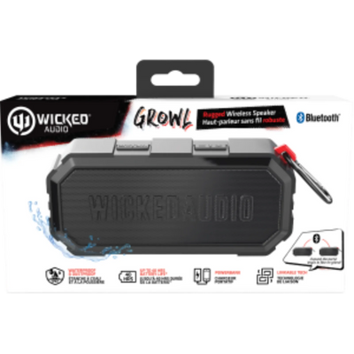 Wicked Audio Growl Rugged Bluetooth Speaker with Powerbank - Black (WIBTS70)