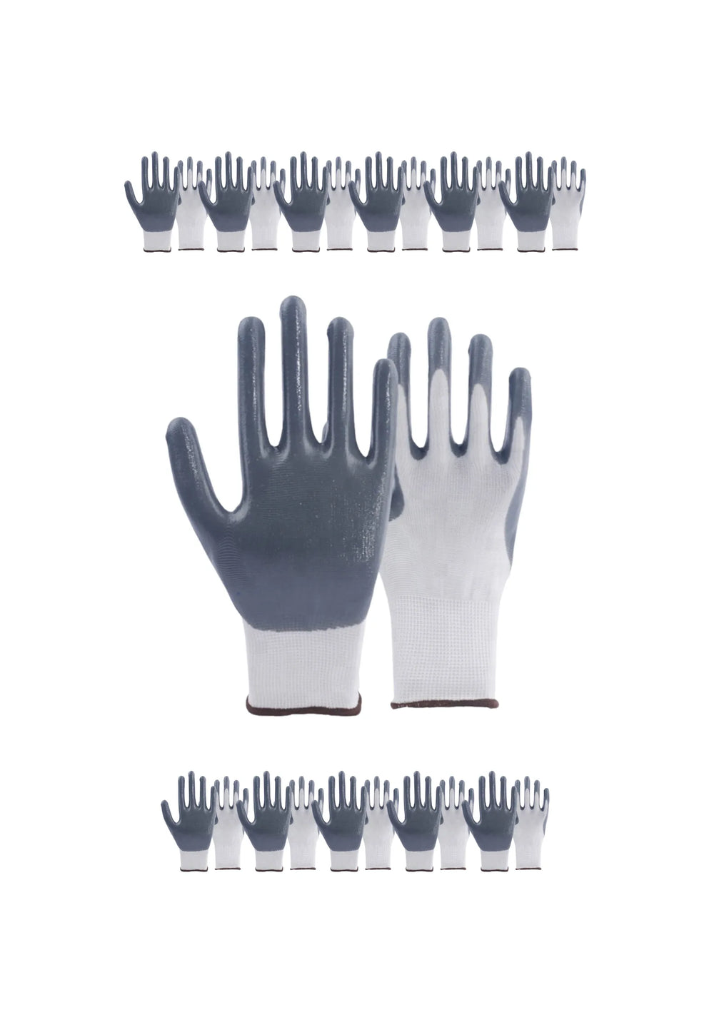 12-Pack White Nitrile Palm