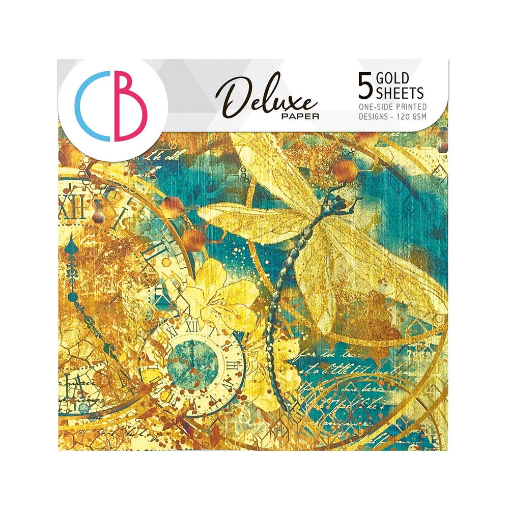 Indigo Deluxe Paper Gold 6"x6" 5/Pkg